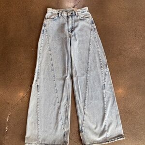Rag & Bone Sofie Splice High-Rise Wide-leg Jeans - Size 28